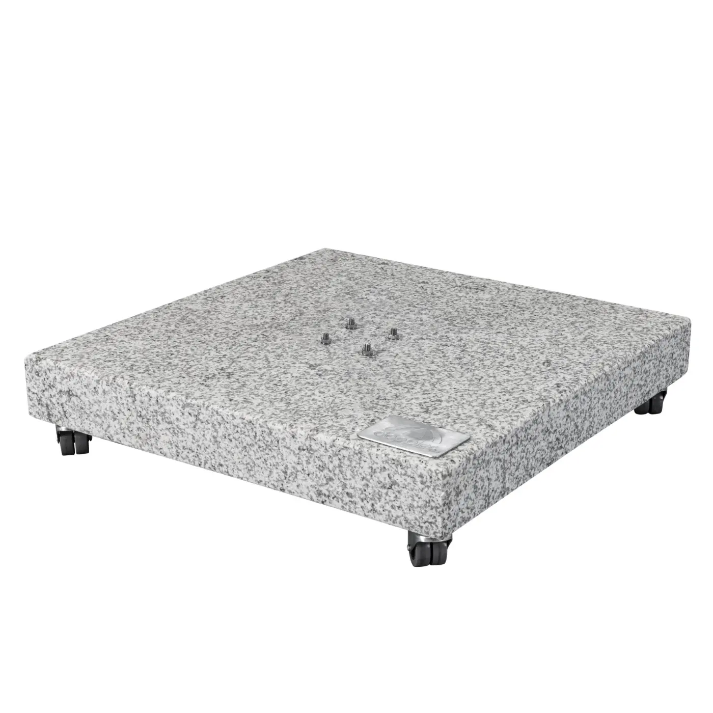 doppler Granit Grundplatte ca. 140kg, 80x80x8/14cm mit Rollen, Farbe grau, mit 4 Rollen 85897GPZ 80 80
