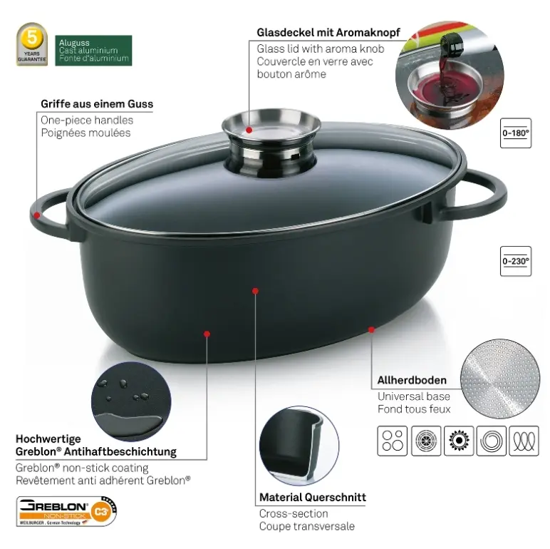 Kela Bräter Kerros Oval 8L ca. 45x28x13 cm