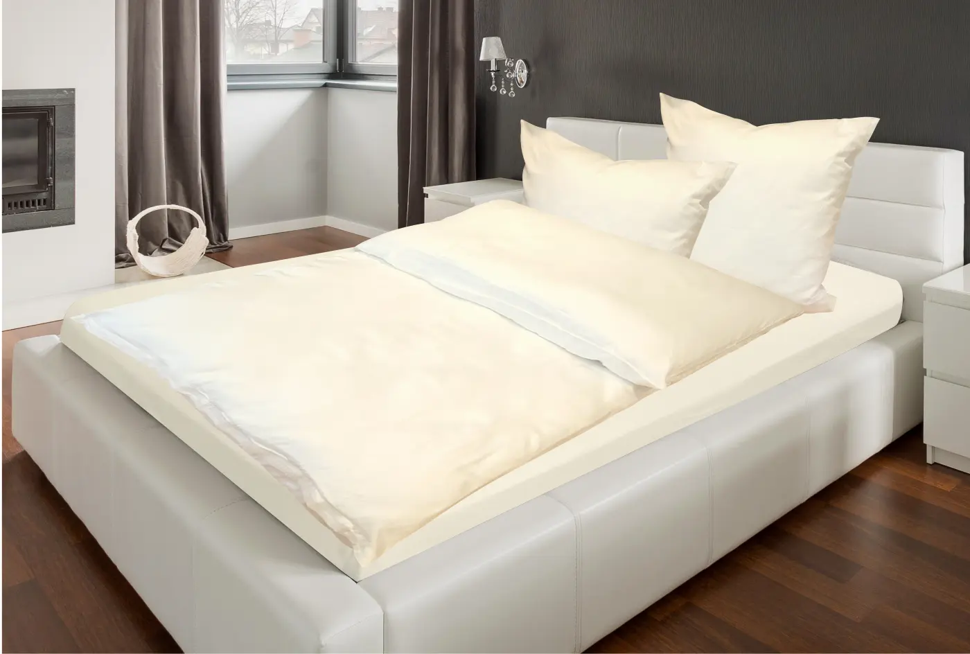 Cosima Bettwäsche Tencel Elodie Creme ca. 155x220 cm & 80x80 cm