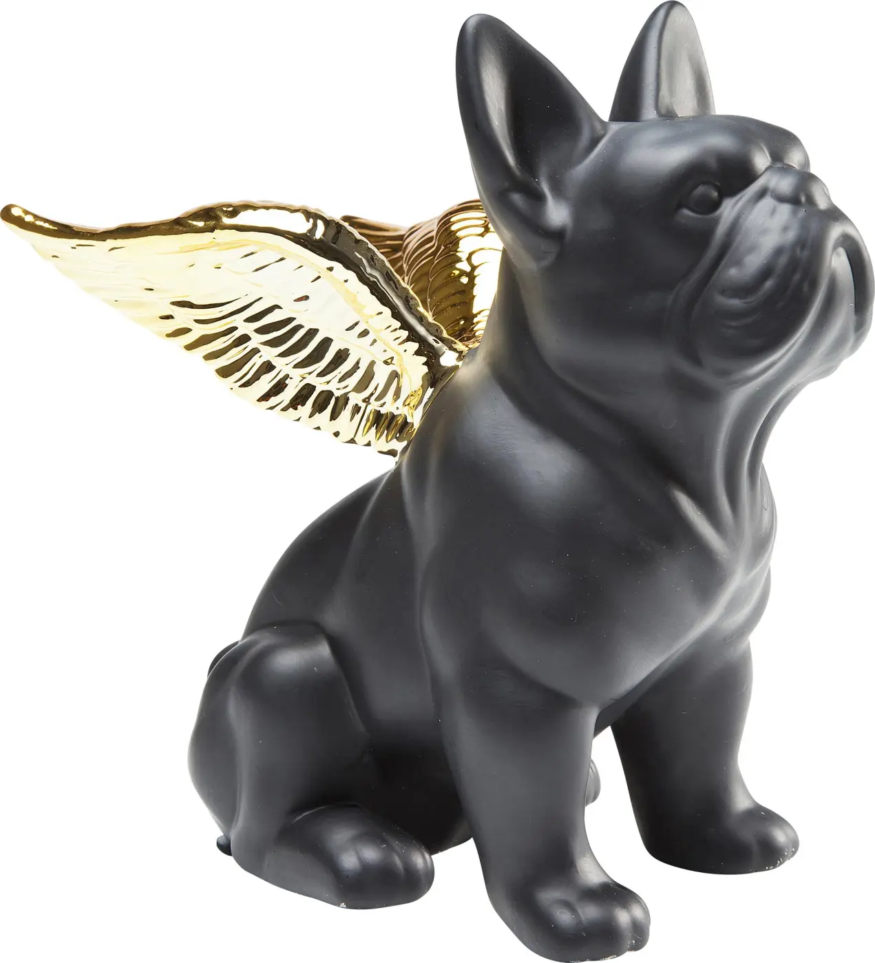 Kare Design Deko-Figur Sitting Angel Dog Gold/Schwarz