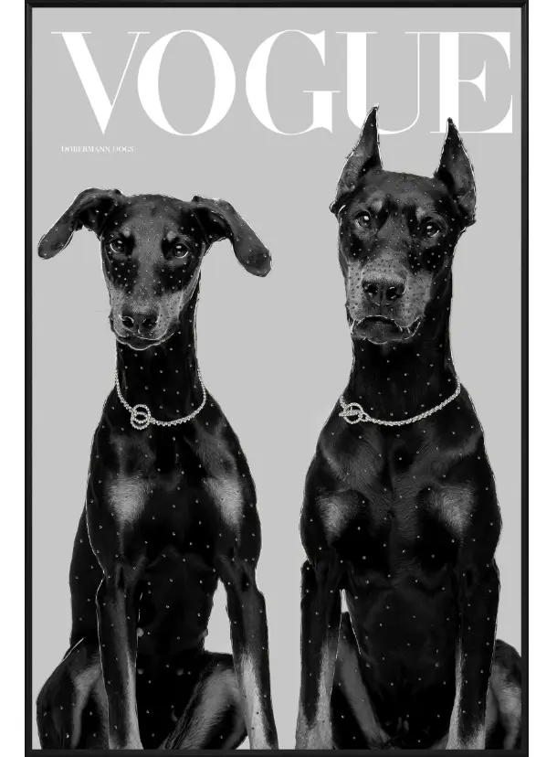 LC Wholesaler Wandbild Doberman ca. 80x120 cm