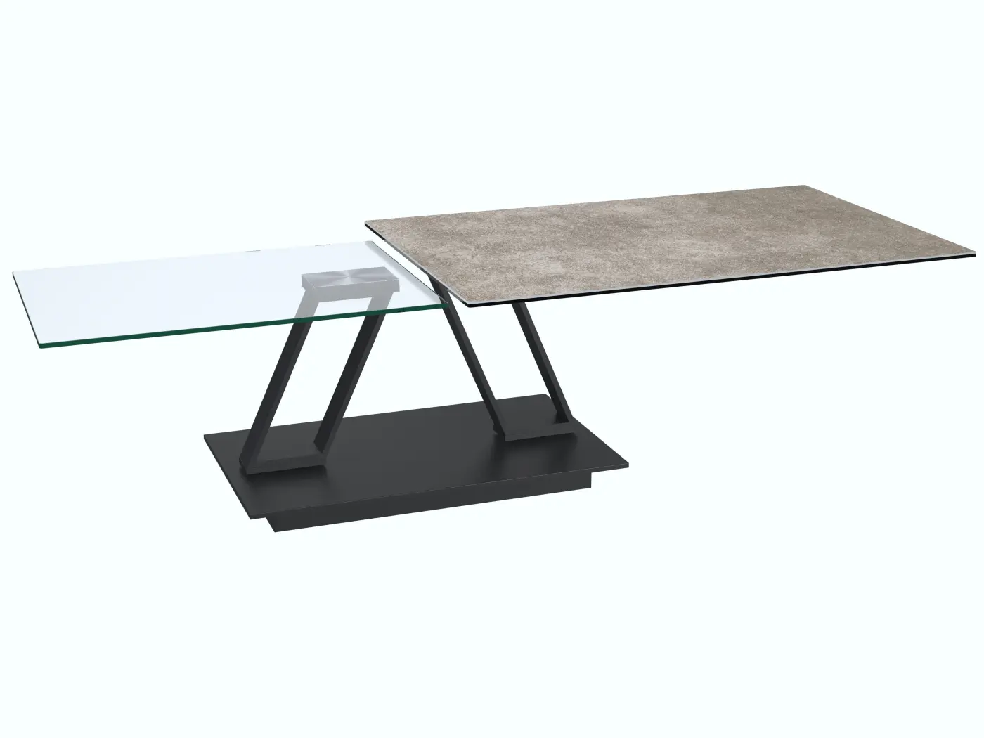 Akante Couchtisch Grau 93/163x60x42 cm