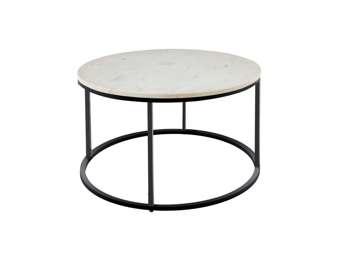 Couchtisch rund Marmor weiß/schwarz BHT ca.  80x 46x80 cm