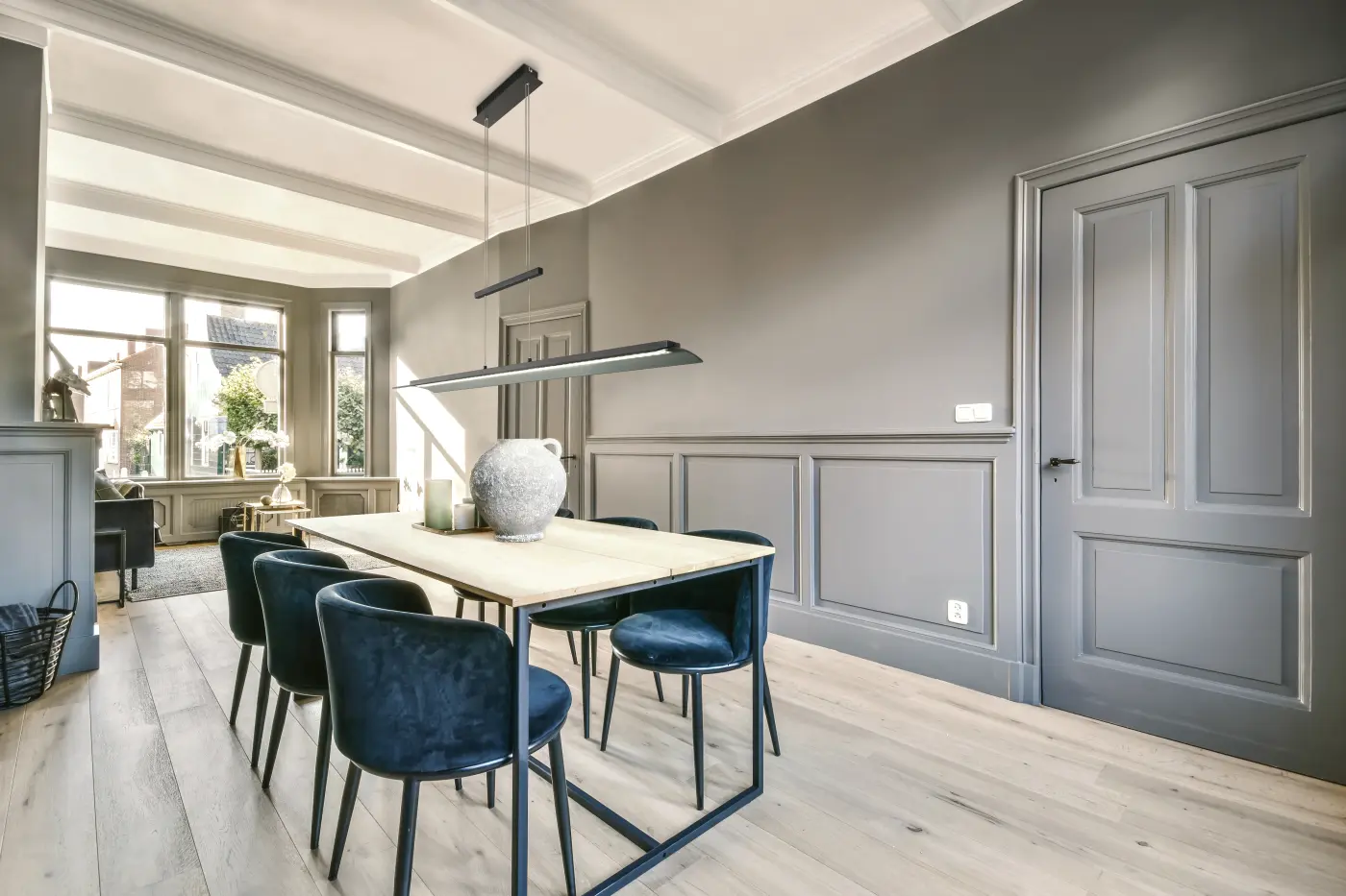 Fischer & Honsel LED-Pendelleuchte Sandschwarz 125x22 cm