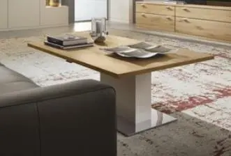 RMW Vienna Couchtisch 91149 Lack Seidengrau / Asteiche ca.120x41x75 cm