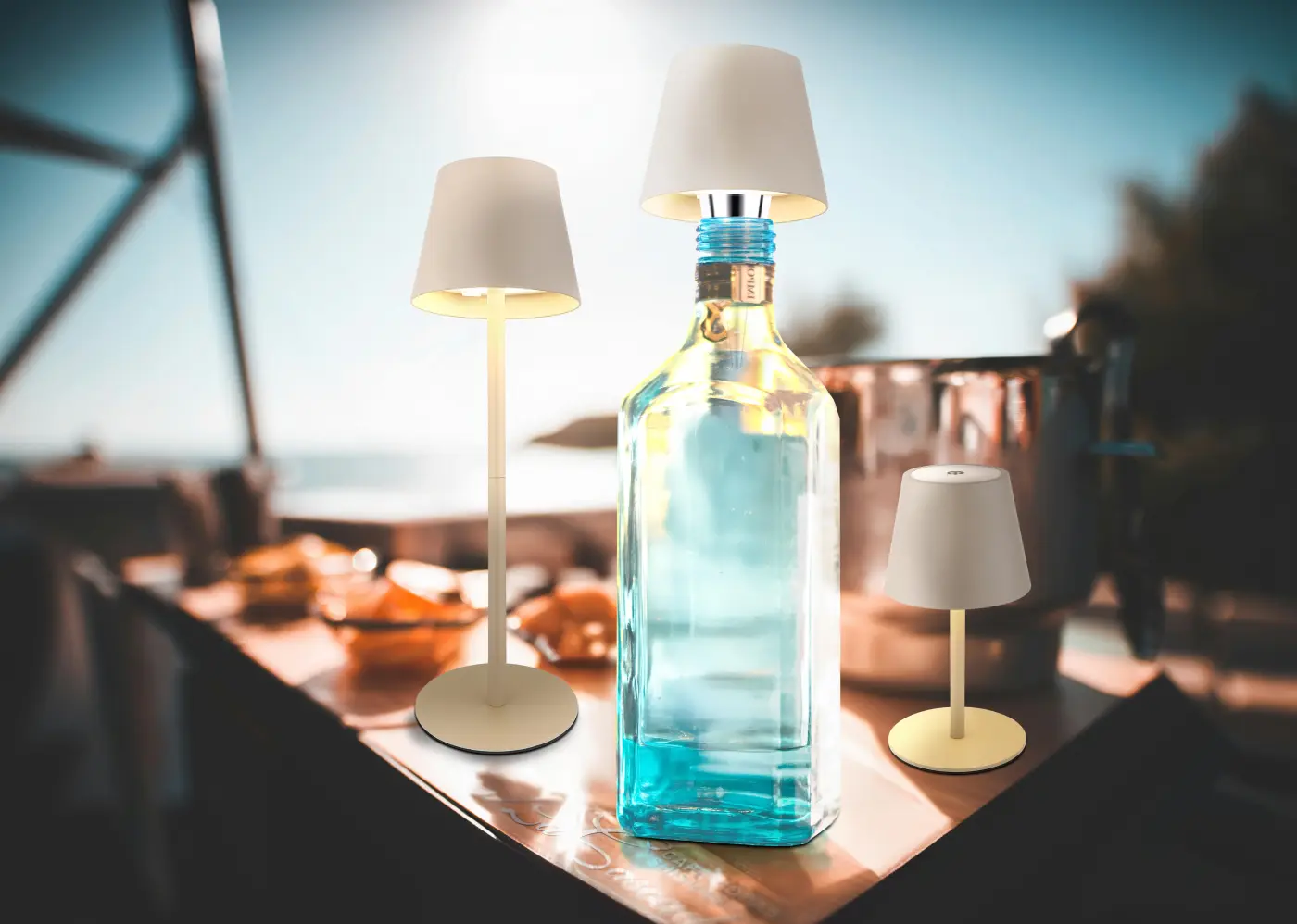 Globo Akkuleuchte Vannie I sandfarbig matt 11,50x36,00