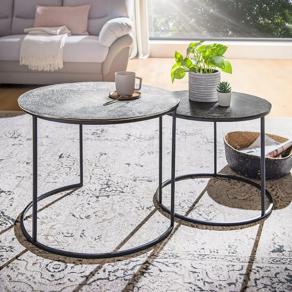 Concept Couchtisch CT Capra 2er Set Nickelüberzogen (TP)/schwarz
