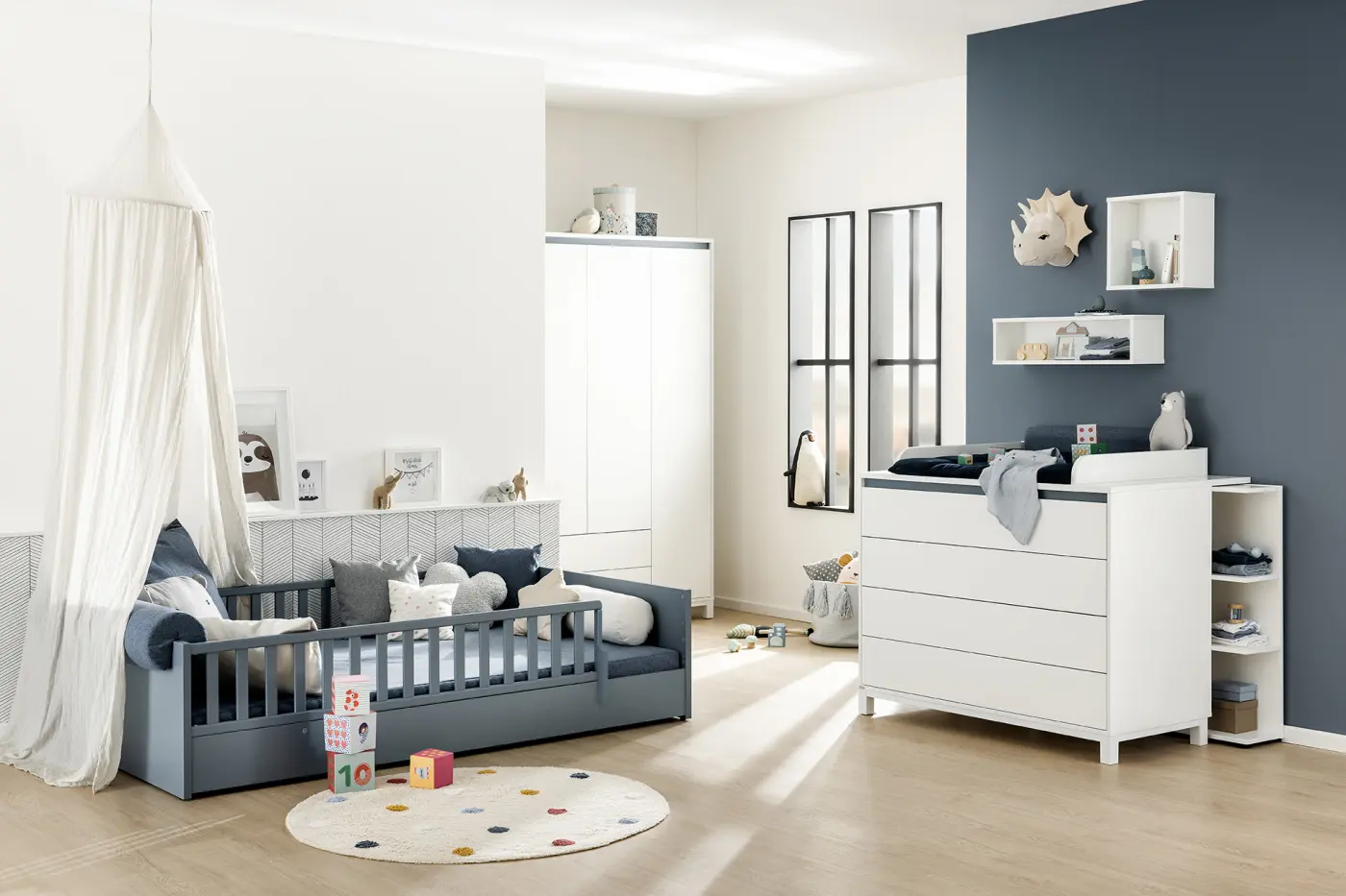 Paidi Bodenbett LITTLE FLO mattblau 120x200 cm Paidi Bodenbett LITTLE FLO mattblau 120x200 cm