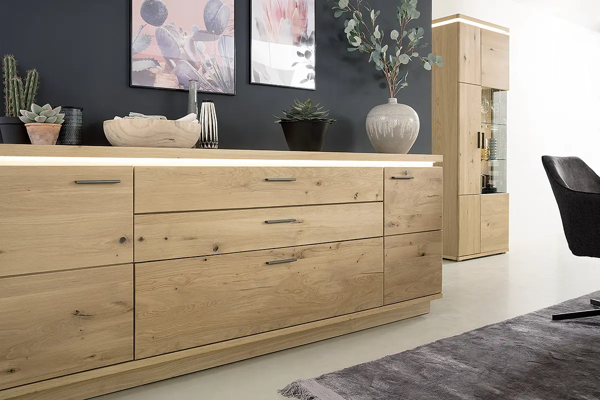 MCA Sideboard Balkeneiche Bianco ca.210x84x44 cm