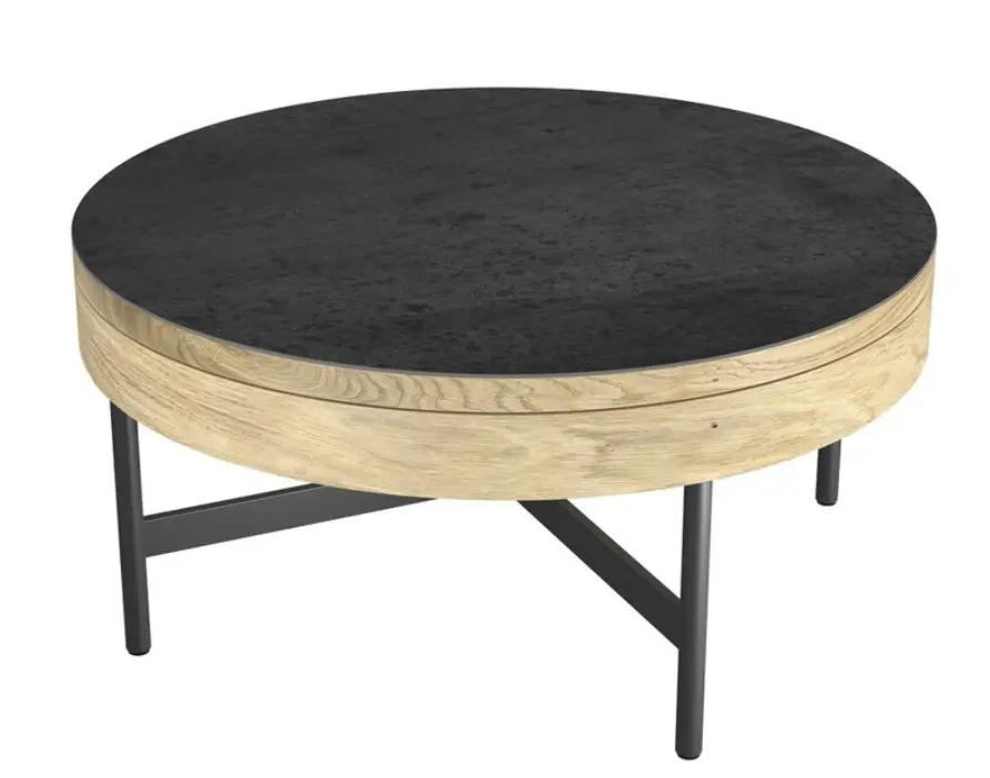 Interliving Couchtisch Serie 6216 Keramik Titan/Eiche Furnier ca. 85x40 cm
