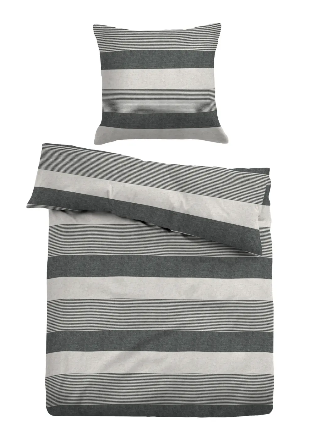 Tom Tailor Melange-Flanell Bettwäsche black 1x 155x200 cm + 1x 80x80 cm Tom Tailor Melange-Flanell Bettwäsche black 1x 155x200 cm + 1x 80x80 cm