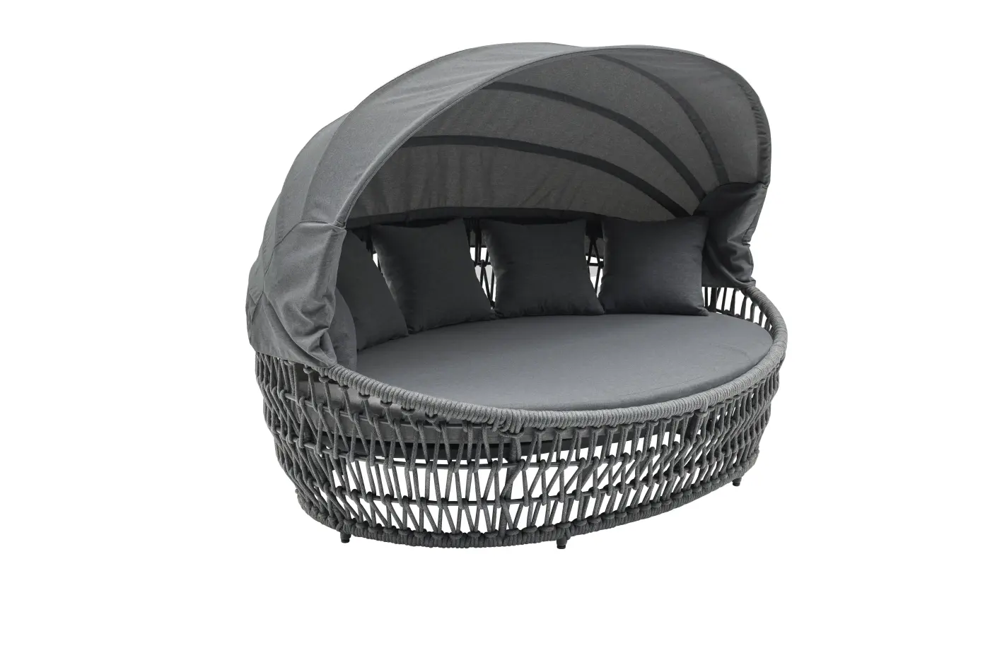 LC Garden Muschel Bari Dunkelgrau inkl. Kissen ca. 200x144 cm