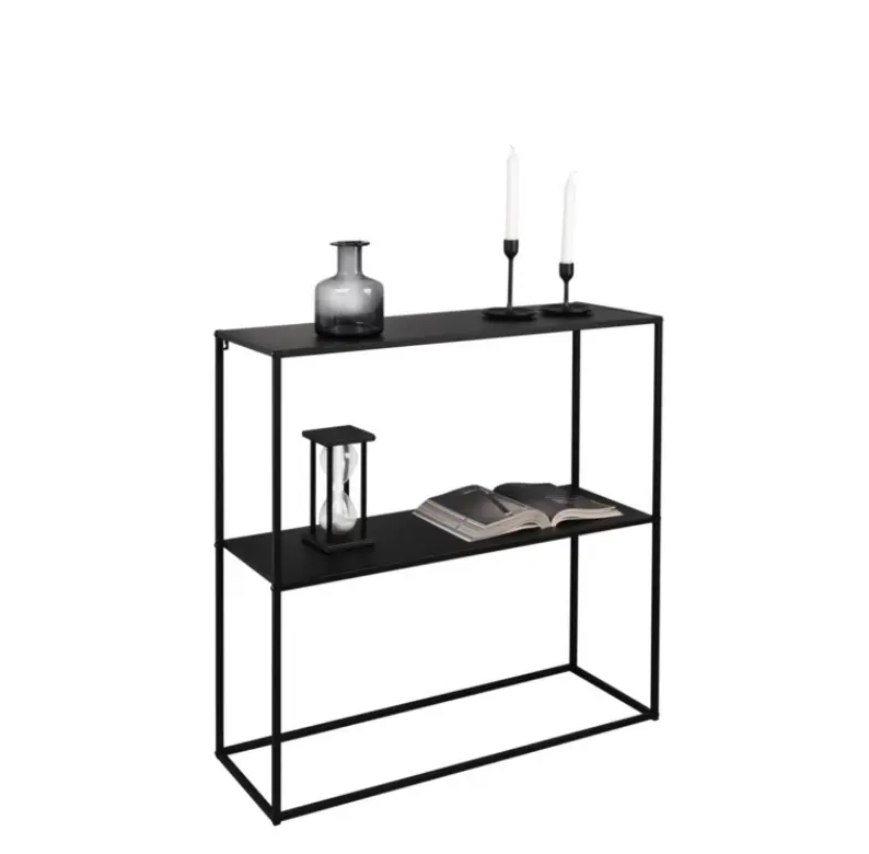 Mirrors & More Konsolentisch Metall schwarz ca. 80x80x27 cm