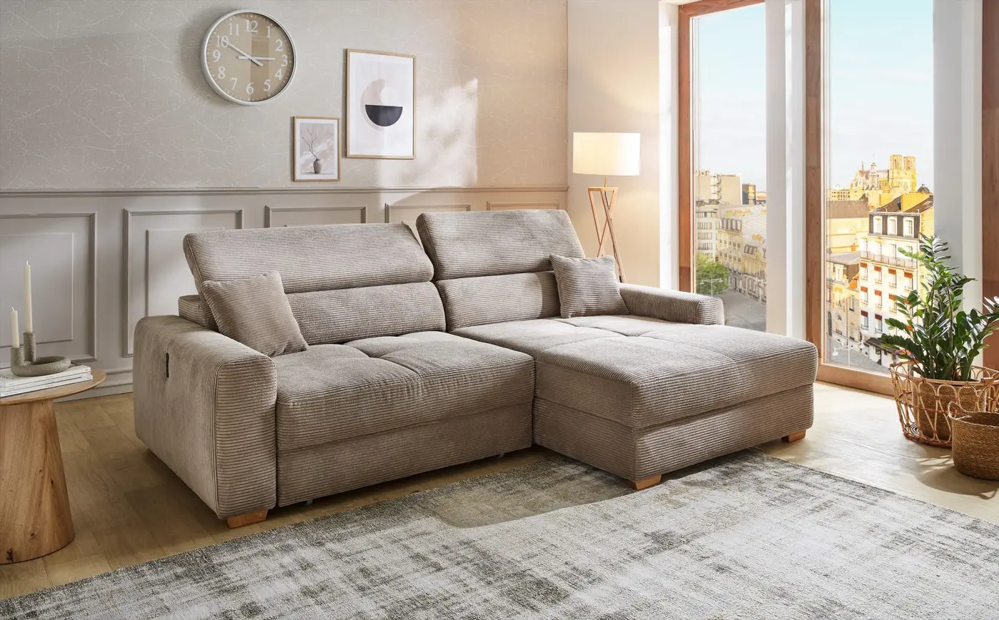 JOB Polstergarnitur Slider Taupe ca. 277x80x187 cm