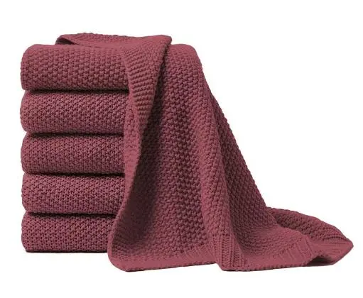 Hahn Strickdecke ca. 130x170 cm Marsala