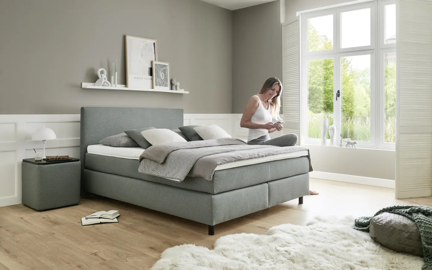 Oschmann Boxspringbett OC-bx23163 Salbei ca. 180x200 cm