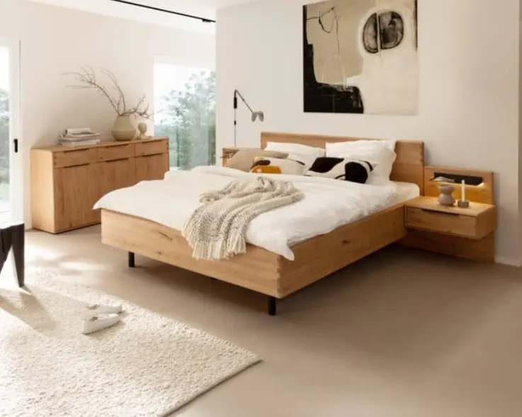 Lindaro Nachtkonsole 2-er Set Kufstein Asteiche ca. 60x75x42 cm