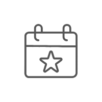 Kalender-Symbol mit einem Stern, das Sonderurlaub darstellt.