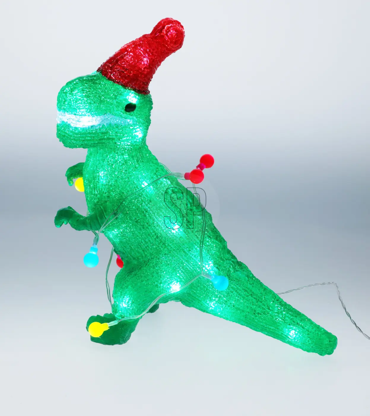 Koopman I. Acrylfigur Dino mit Weinachtsmütze 30 cm