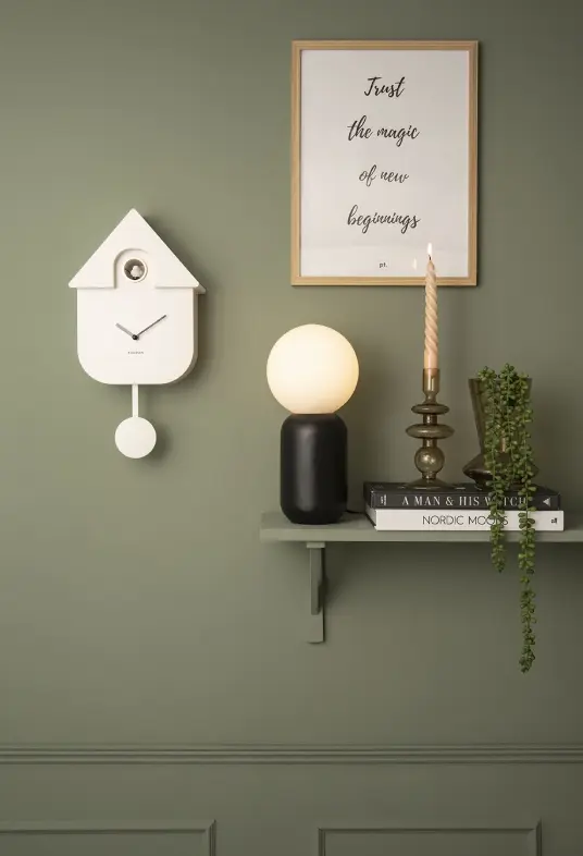 Karlsson Wall Clock Modern Cuckoo Weiß ca. 21x41x8,5 cm