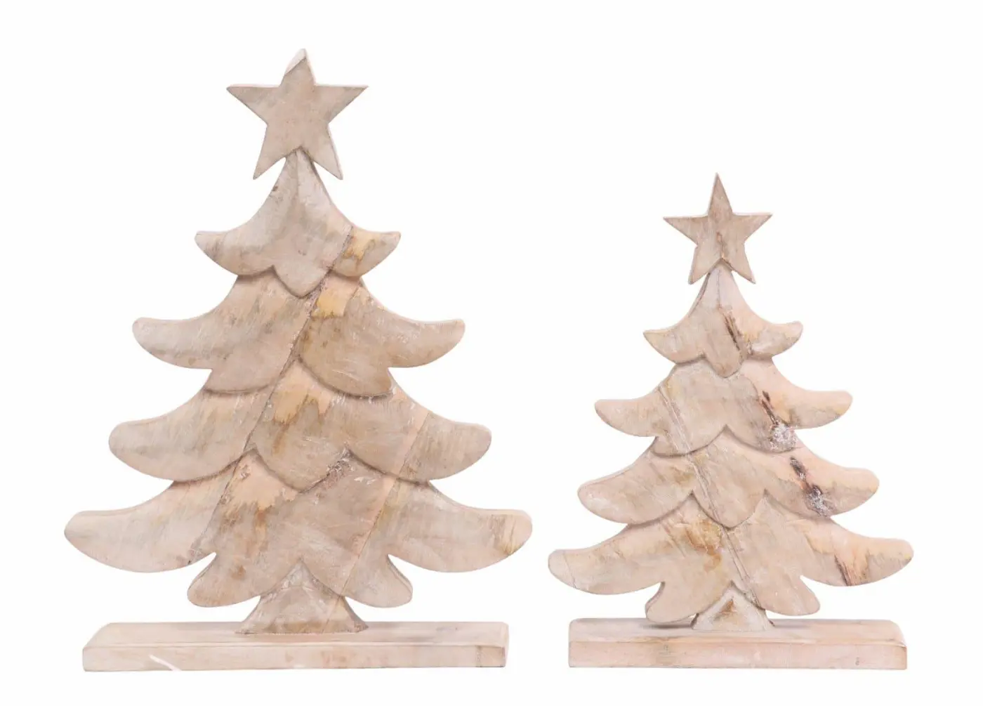 LC Wholesaler Deko Weihnachtsbaum 33 cm hoch aus Holz weiß