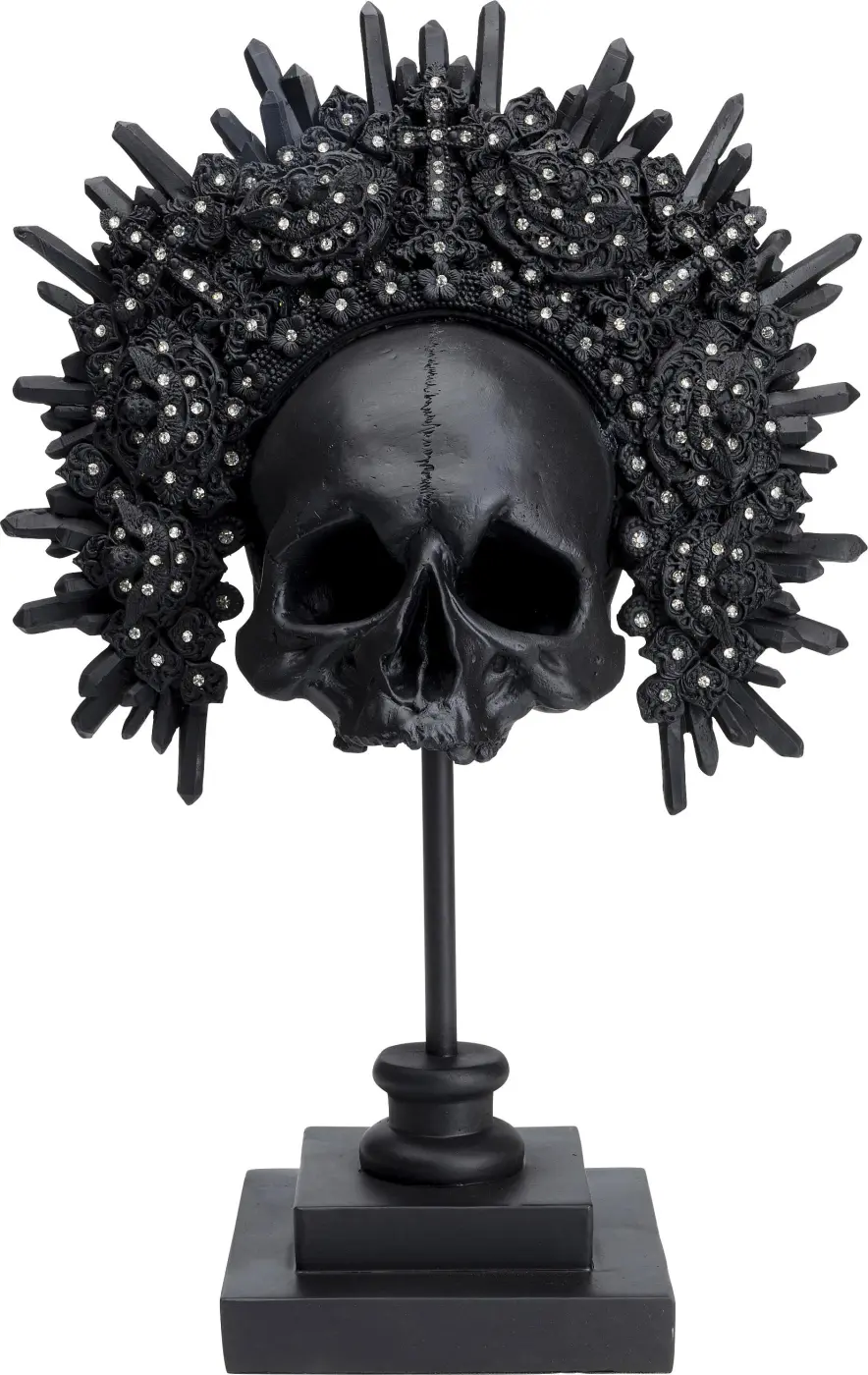 Kare Design Deko-Objekt King Skull Schwarz 49 cm