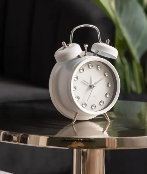Karlsson Alarm Clock Glam Diamonds White 11,8x17 cm
