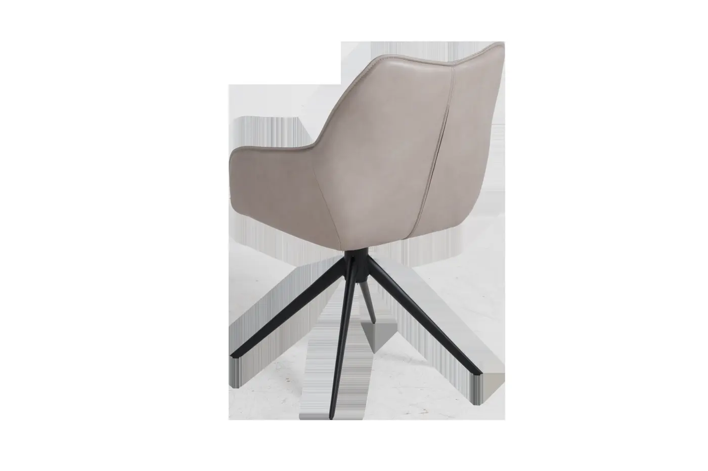 360 Grad Furniture Dining-Chair Leder Beige ca. 62x63x89 cm