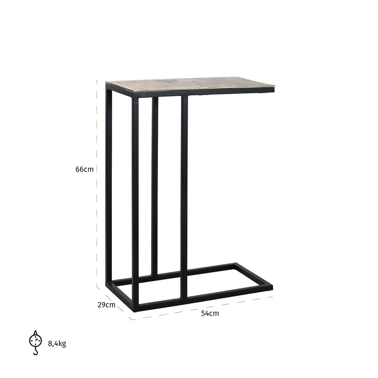Richmond Interiors Sofa table Calloway  (Champagne gold)
