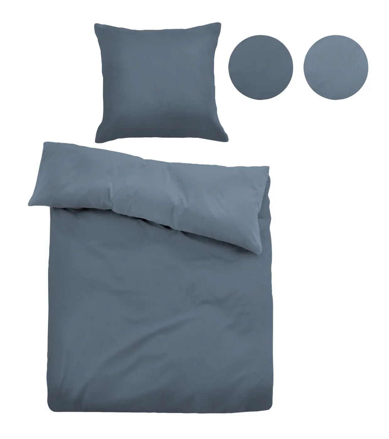 Tom Tailor Satin Bettwäsche jeans 1x 155x200 cm + 1x 80x80 cm