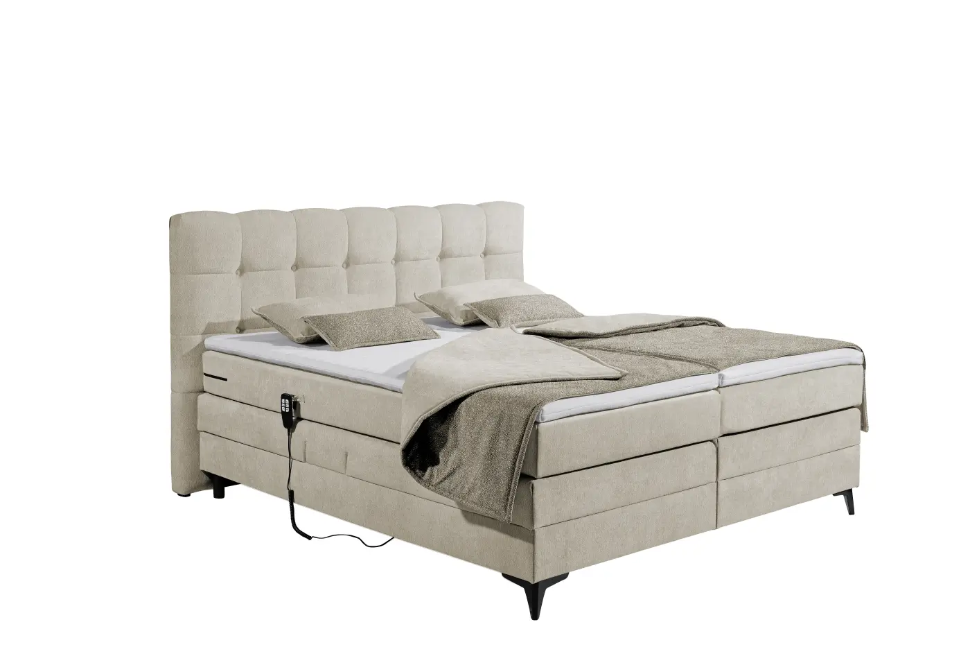 Ed Lifestyle Boxspringbett Atlas 6 Cream mit mot. Verstellung 180x200 cm
