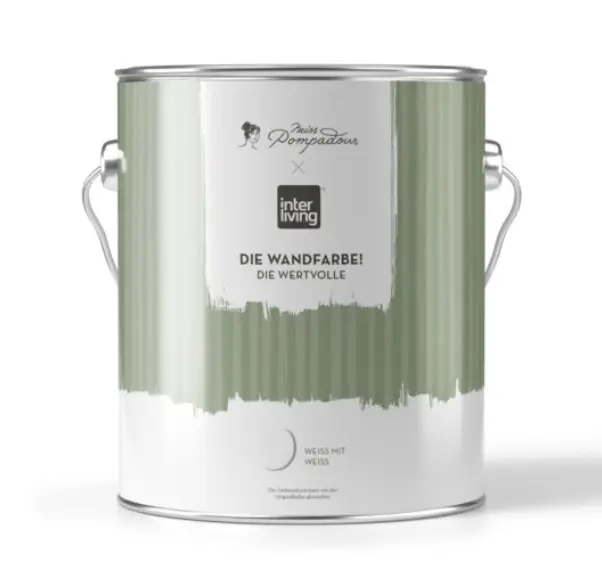 MissPompadour Wandfarbe Weiß mit Weiß 2,5 L