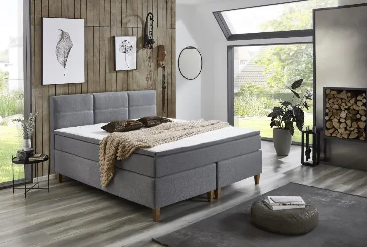Sun Garden Boxspringbett Kenora 180 x 200 cm grau