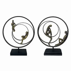 Hogewoning Table Deco Together 2ass. 36cm Antique Gold