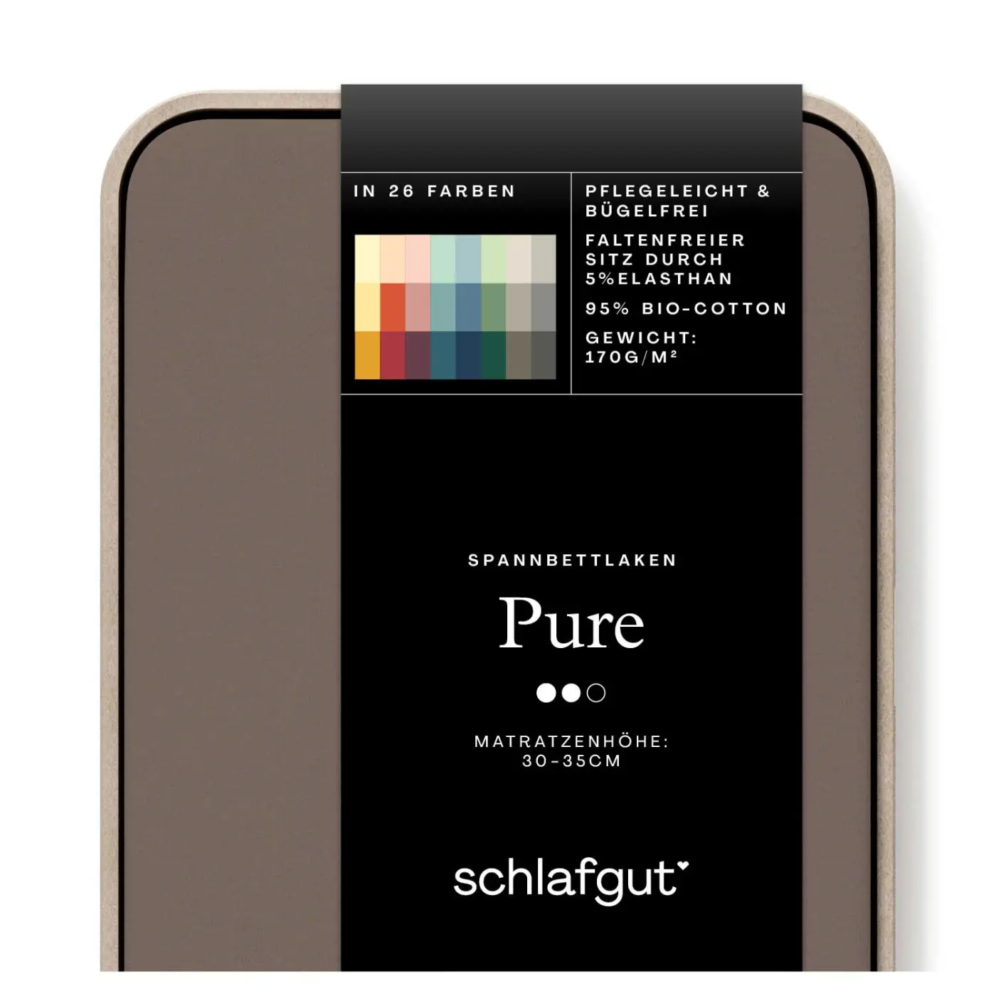 Schlafgut Spannbetttuch Pure 140x200-160x220 cm Sand Deep