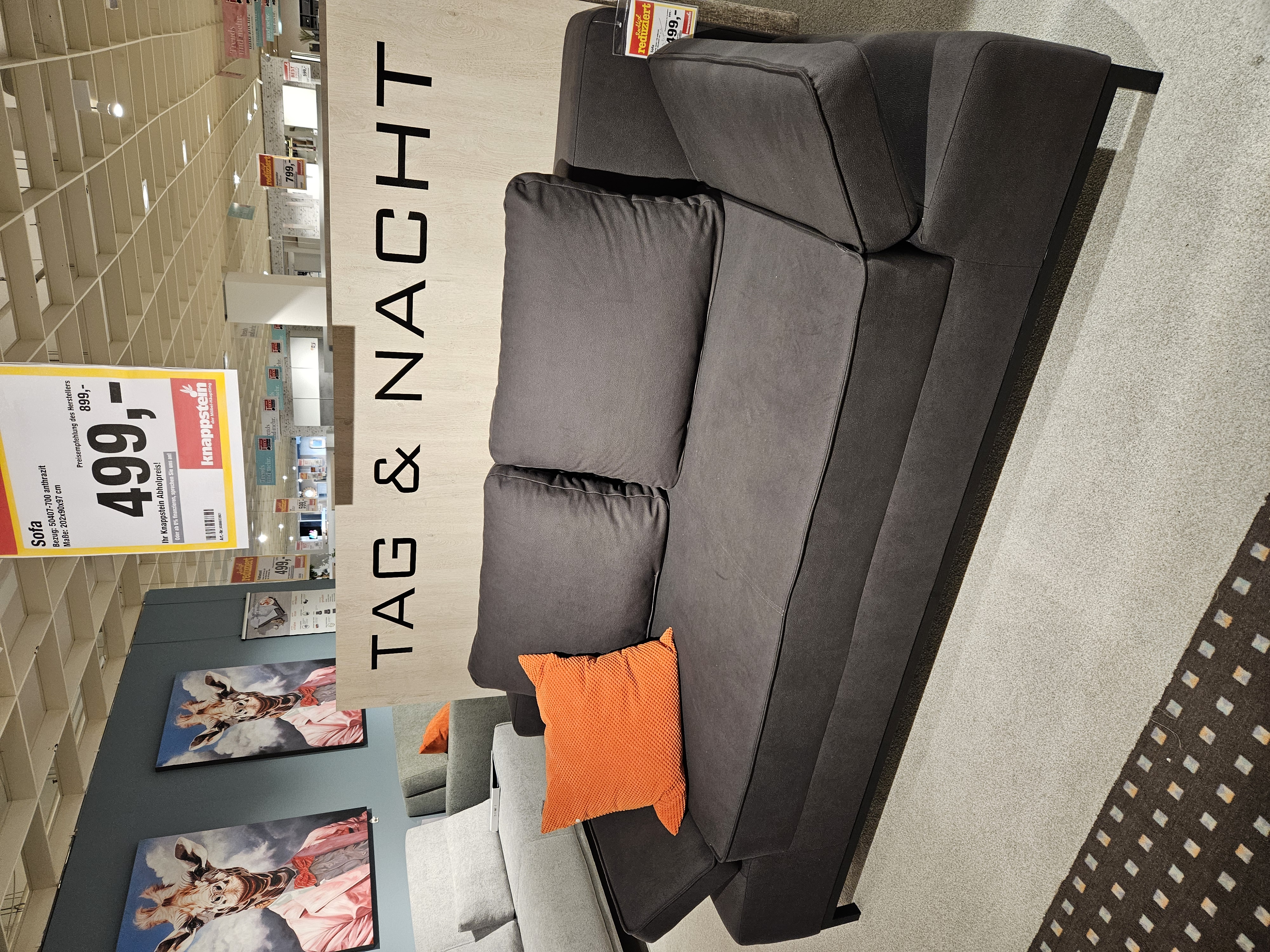 Sun Garden Schlafsofa Jarny Anthrazit ca. 202x90x97 cm