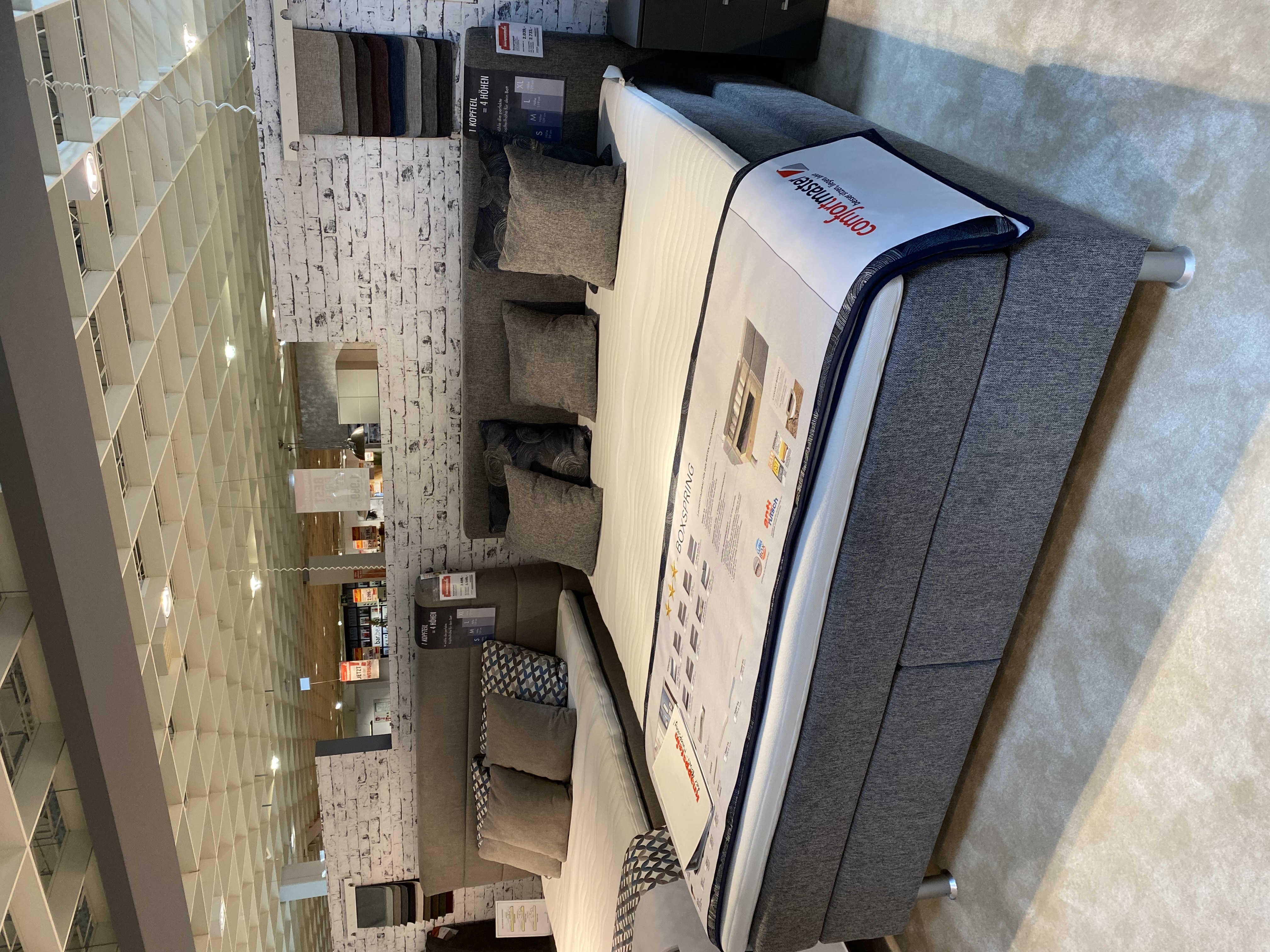 Boxspringbett OC-BX21013 Liegefläche 180x200 cm, Grau