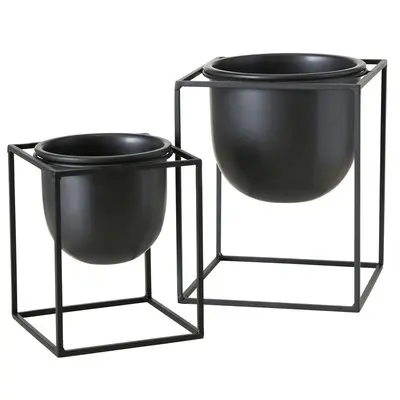 Boltze Pflanztopf Indoor Eisen schwarz 25 cm