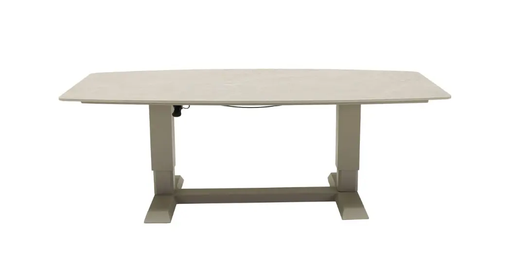 LC Garden Tisch Terrano Bootsform Höhenverstellbar Beige ca. 180x90x51-68 cm