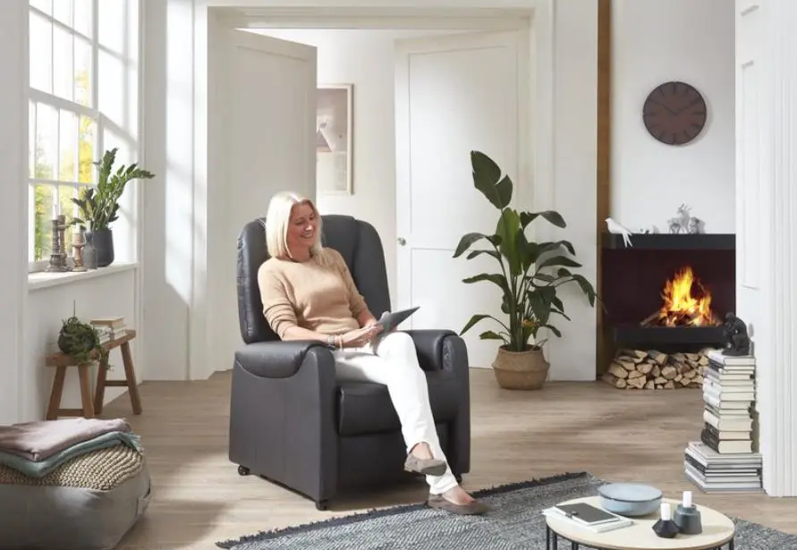 Steinpol Polsteria Carlos S-Basic 1230, Leder mocca, 1-motorisch mit Aufstehhilfe, inkl. Fußteilverlängerung