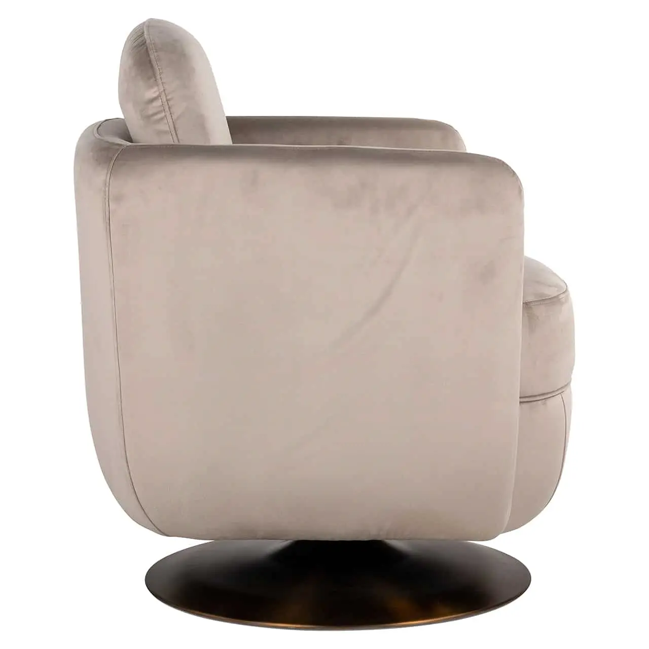 Richmond Interiors Swivel easy chair Turner khaki velvet fire retardant (FR-Quartz 903 Khaki)