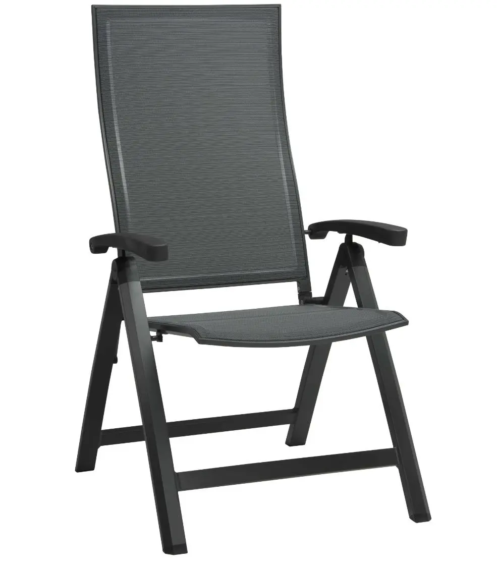 Stern Klappsessel 416864 Kari ca. 63x71x115 cm Aluminiumgestell in Anthrazit mit Bezug Textilen Karbon & Aluminiumarmlehnen in Anthrazit