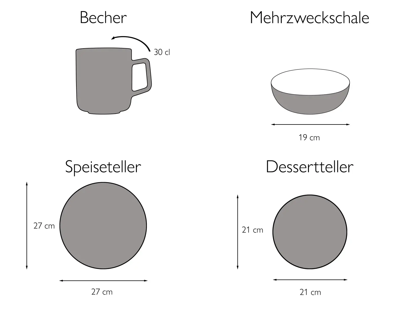 CreaTable Kombiservice Very Berry 16-tlg 