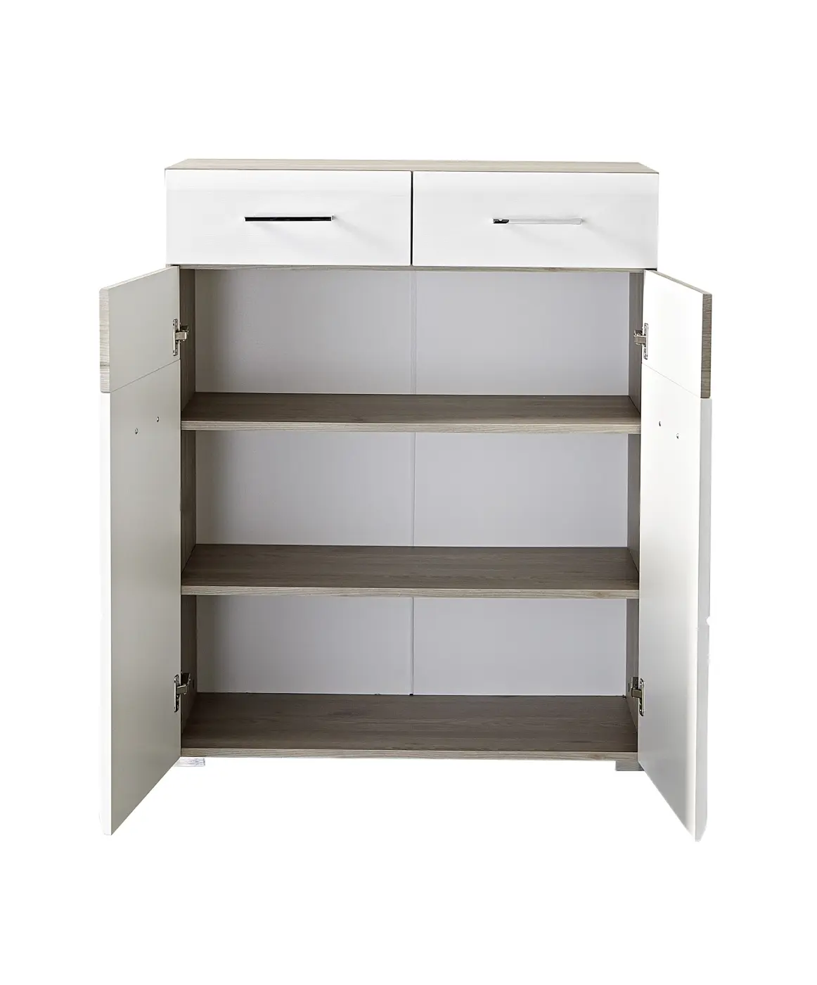 Innostyle Schuhschrank Funny 3K16HW11 Weiß/Silbereiche Nachbildung BxHxT ca.84x104x40 cm