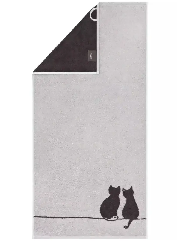 Cawö Handtuch platin Cute Cats 50x100 cm