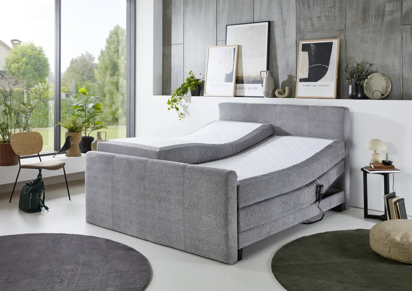 Sun Garden Boxspringbett Lockport BX 2440 Silber ca. 180x200 cm