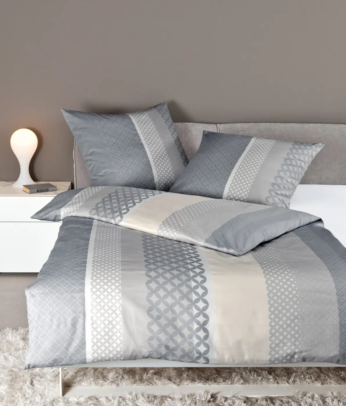 Janine Design Bettwäsche-Set Palermo Sand/Silber 155x220 cm