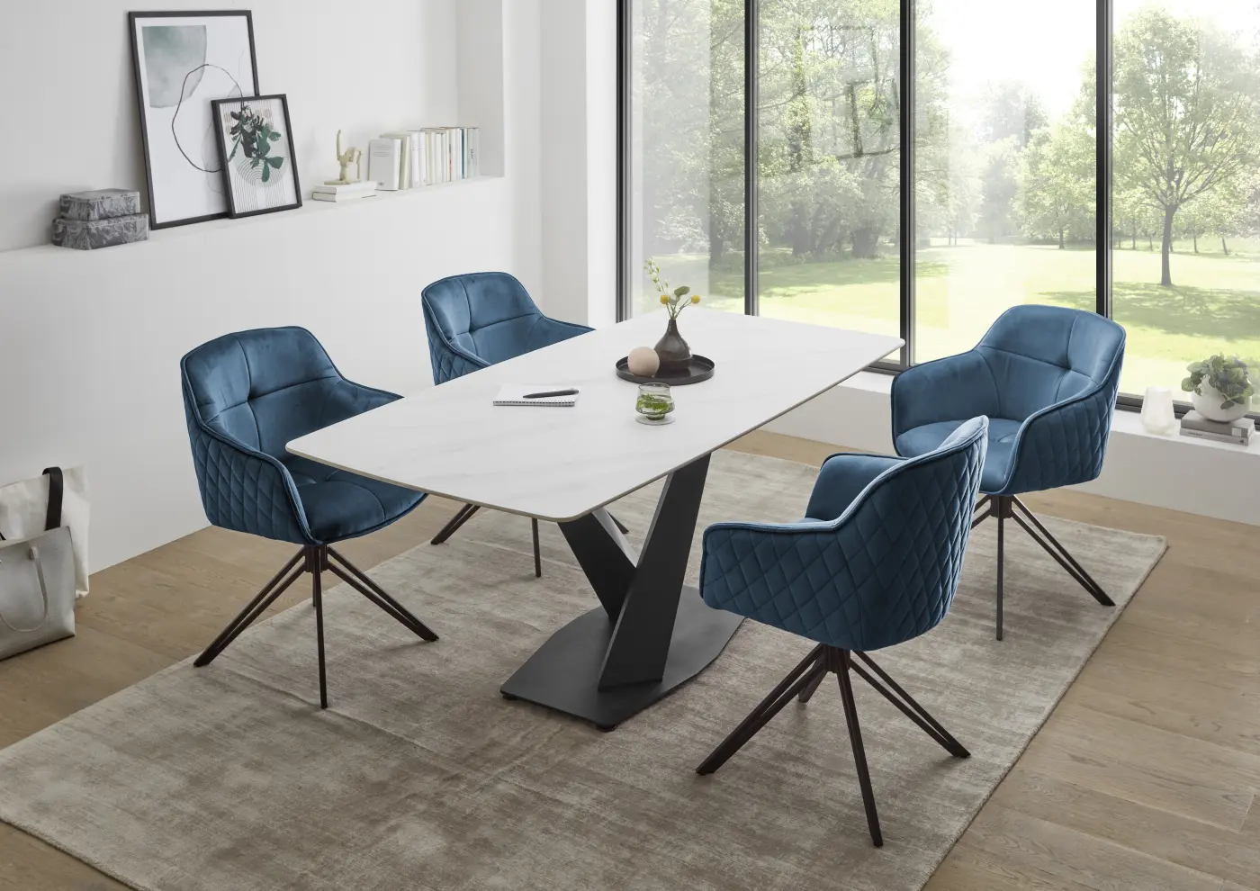 Stolkom Esstisch Ventura Keramik Weiß ca. 180x76x90 cm