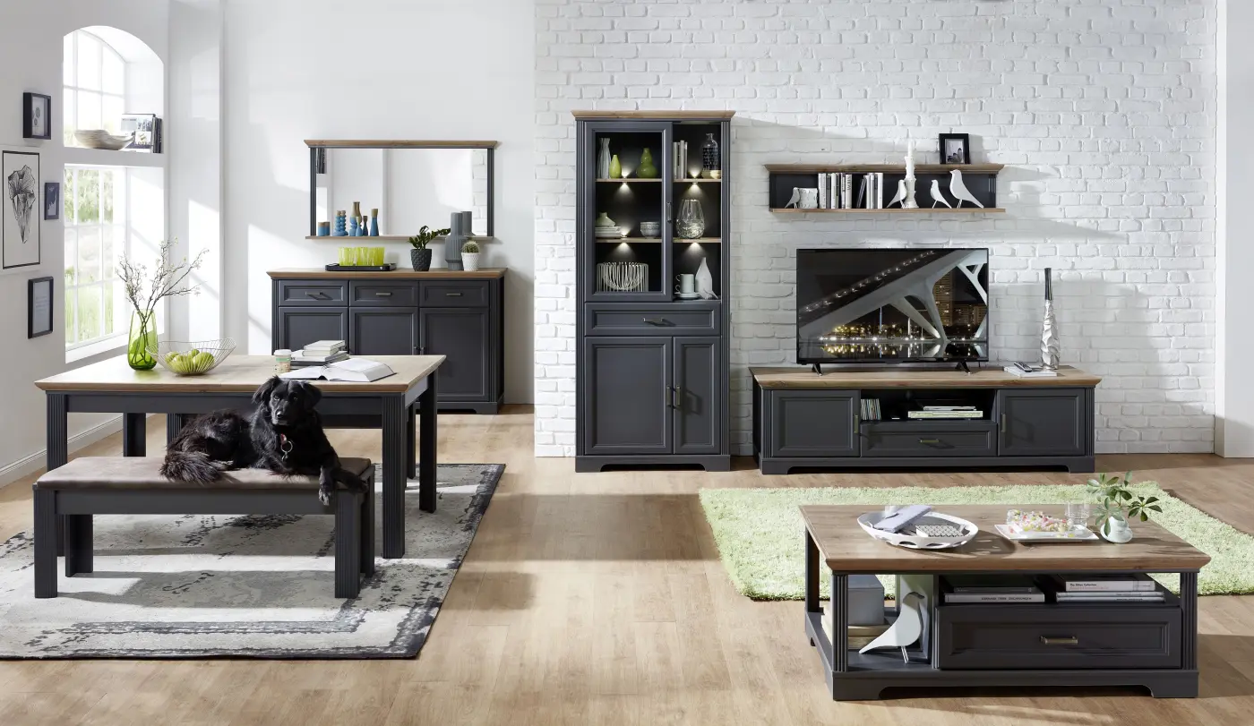 Innostyle Sideboard Jasmin 1LG9GH20 graphit MDF/Eiche Artisan Nachbildung BxHxT ca.166x102x48 cm