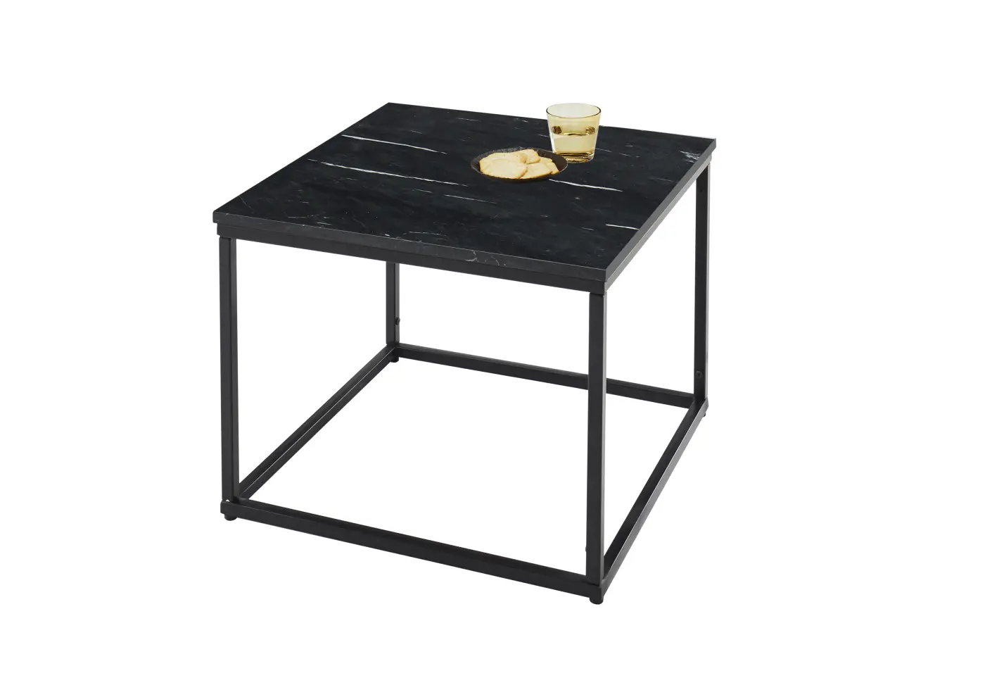 Stolkom Couchtisch Samy Marmor schwarz/schwarz ca. 60x 46x60 cm